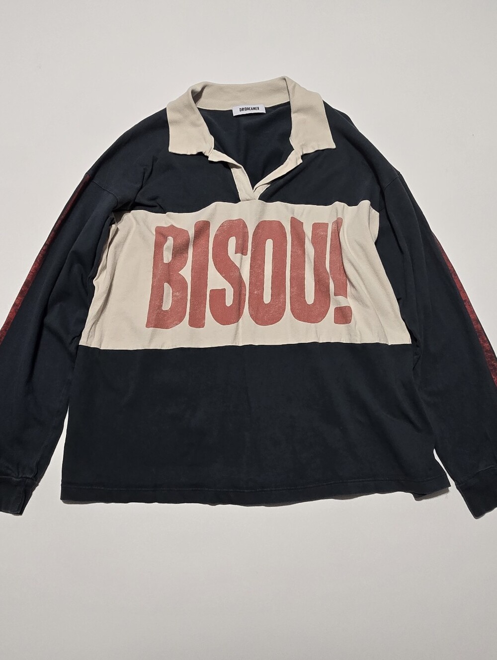 DAYDREAMER Bisou Rugby Long Sleeve Shirt Tops Collared Size L - Picture 2 of 13